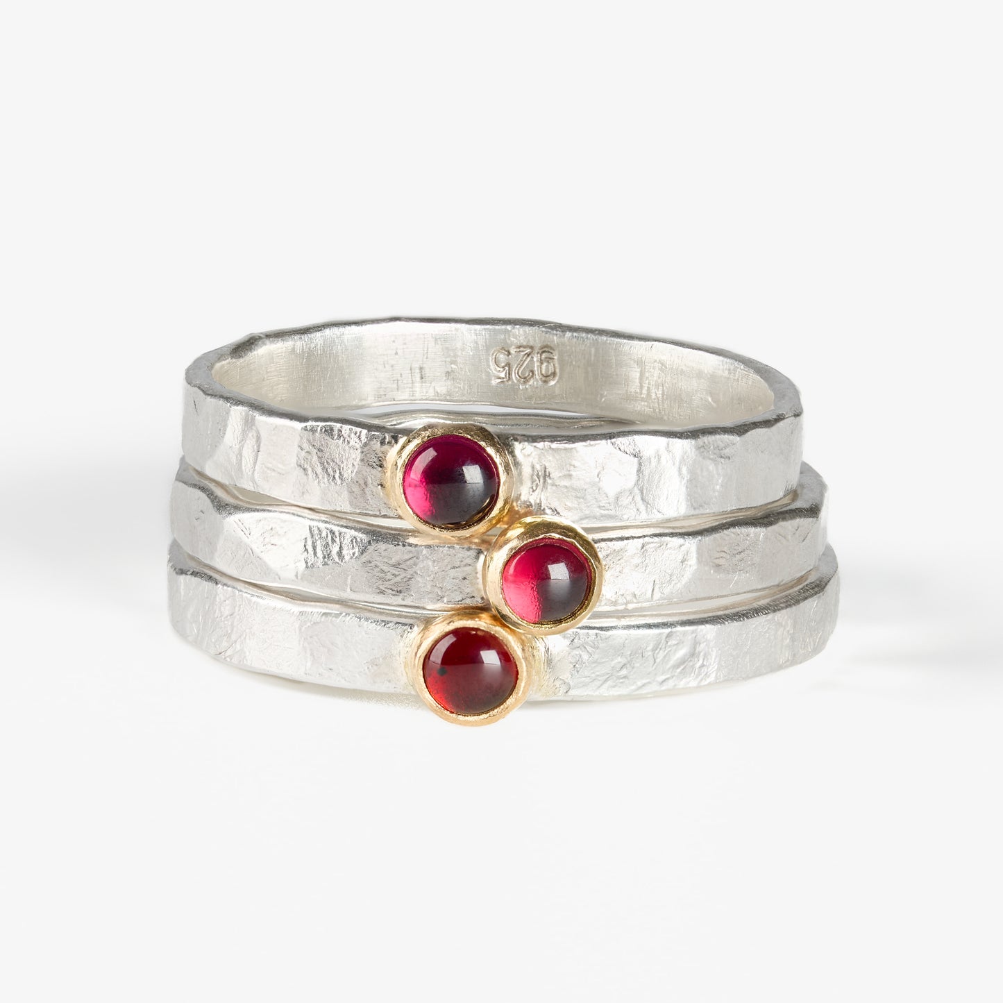 Fair Trade Anthill Garnet Sterling Silver 14k Stacking Ring