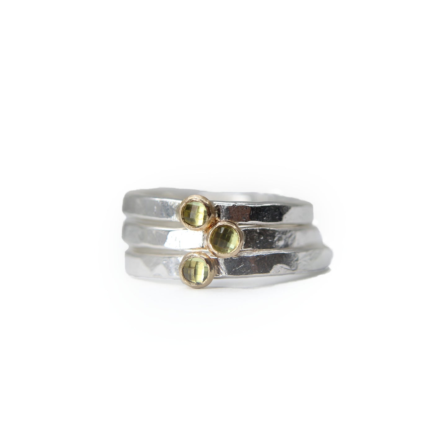 Fair Trade Arizona Peridot Sterling Silver 14k Stacking Ring
