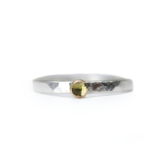 Fair Trade Arizona Peridot Sterling Silver 14k Stacking Ring