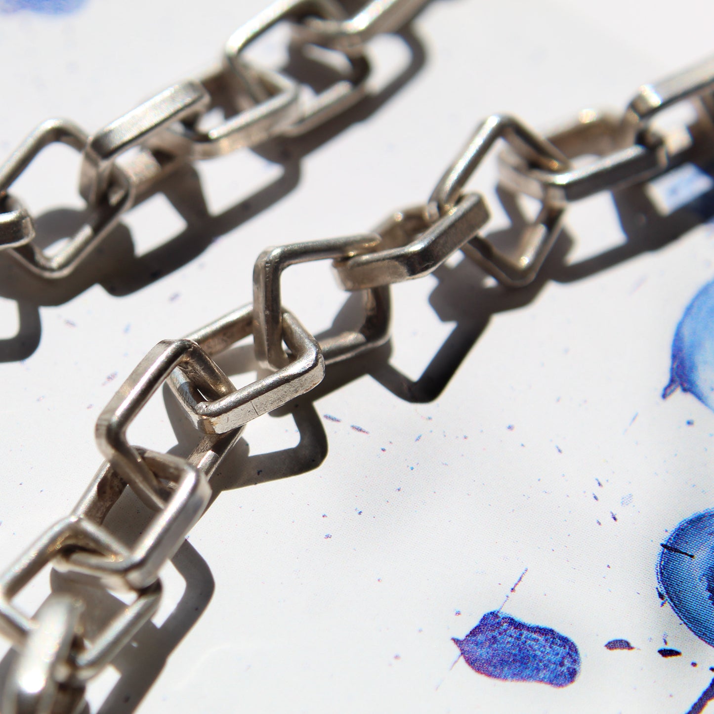 Not-So-Square Handmade Recycled Sterling Silver Chain Bracelet
