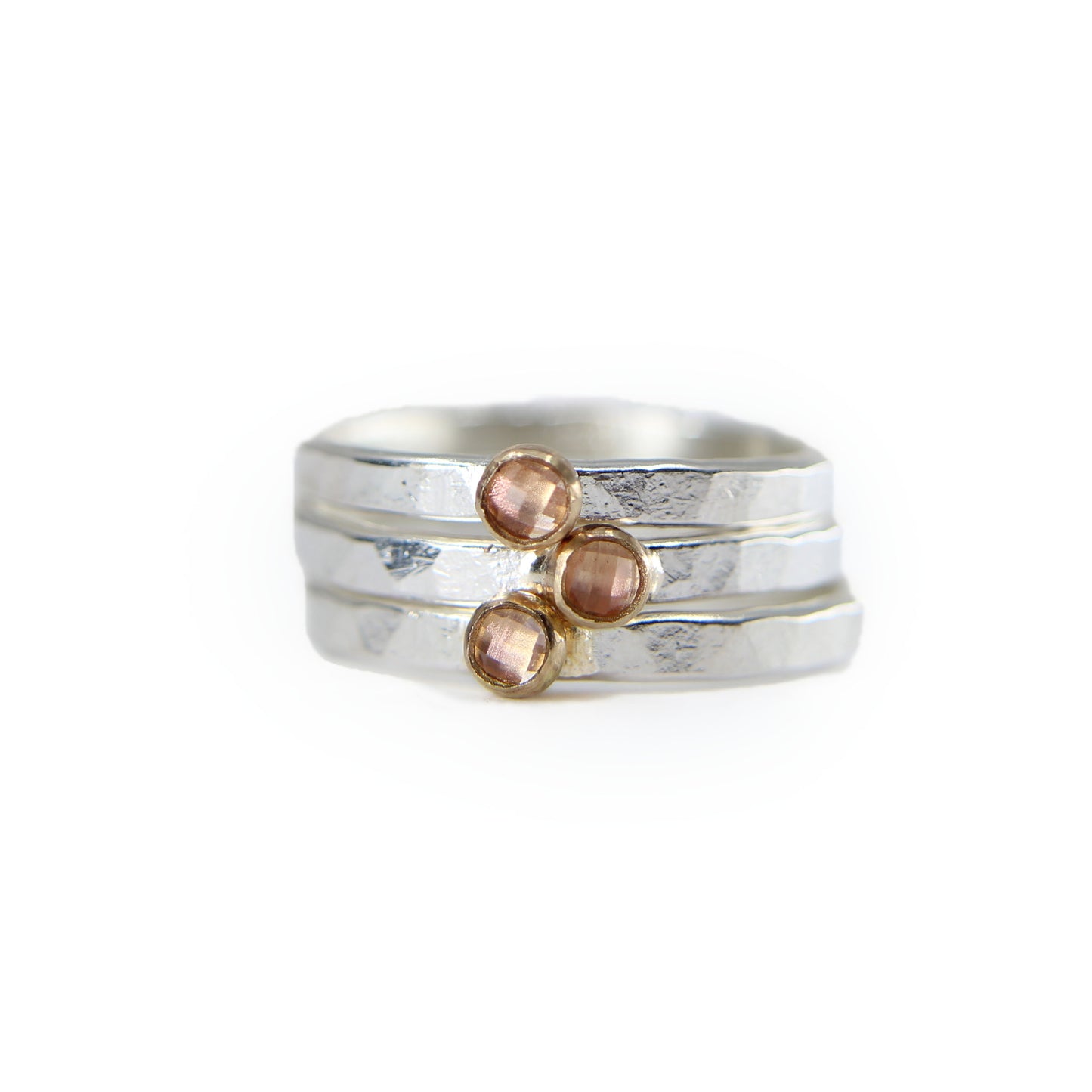 Fair Trade Oregon Sunstone Sterling Silver 14k Stacking Ring