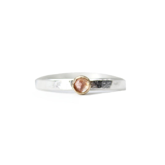 Fair Trade Oregon Sunstone Sterling Silver 14k Stacking Ring