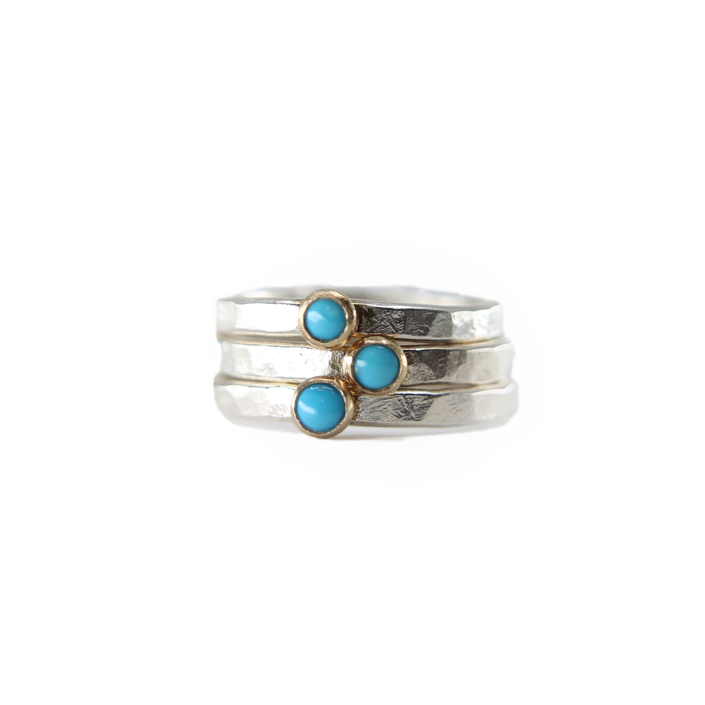 Fair Trade Arizona Turquoise Sterling Silver 14k Stacking Ring