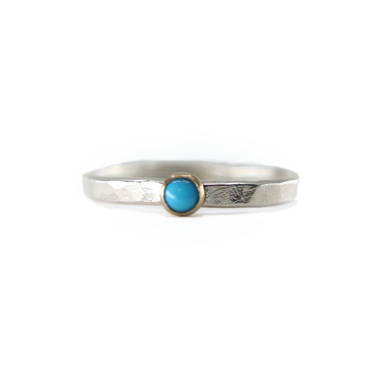 Fair Trade Arizona Turquoise Sterling Silver 14k Stacking Ring