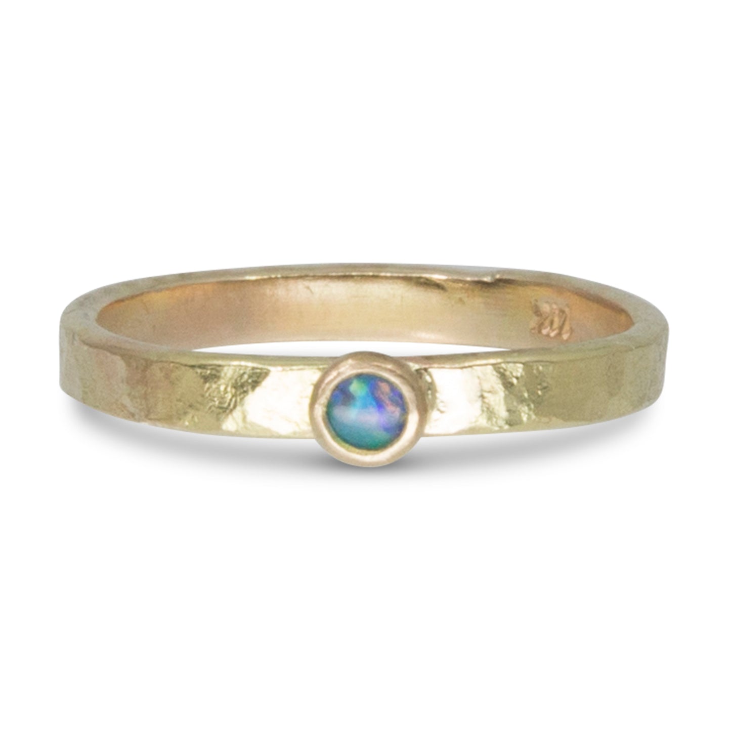 Fair Trade Australian Opal Solid Recycled 14k Stacking Ring