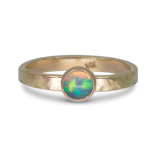 Ethiopian Opal Solid Recycled 14k Stacking Ring