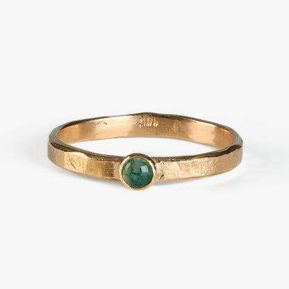 Fair Trade Moss Agate 14k Stacking Ring