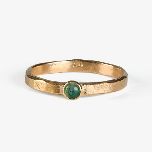 Fair Trade Moss Agate 14k Stacking Ring