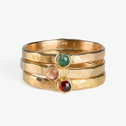 Fair Trade Anthill Garnet 14k Stacking Ring