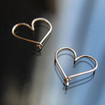 Heart Shaped Hoop Earring in Recycled Solid 14k gold 1