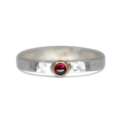 Fair Trade Anthill Garnet Sterling Silver 14k Stacking Ring