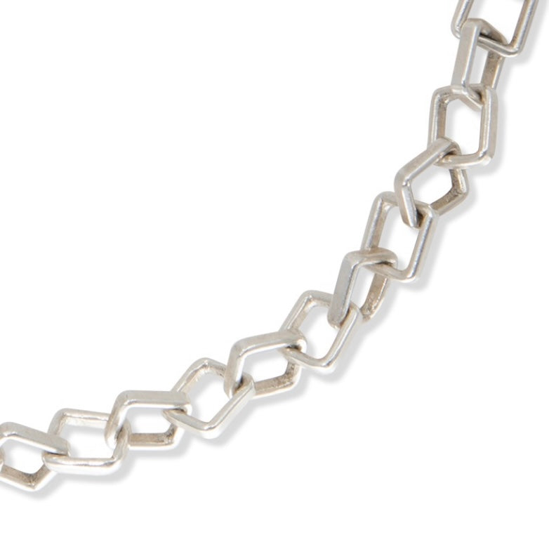 Not-So-Square Handmade Recycled Sterling Silver Chain Necklace