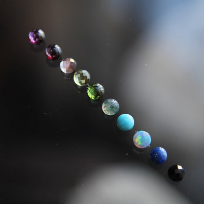 Bottom set Huggie Earring in Recycled Sterling Silver and 14k