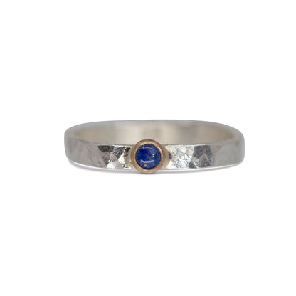 Fair Trade Chilean Lapis Sterling Silver 14k Stacking Ring