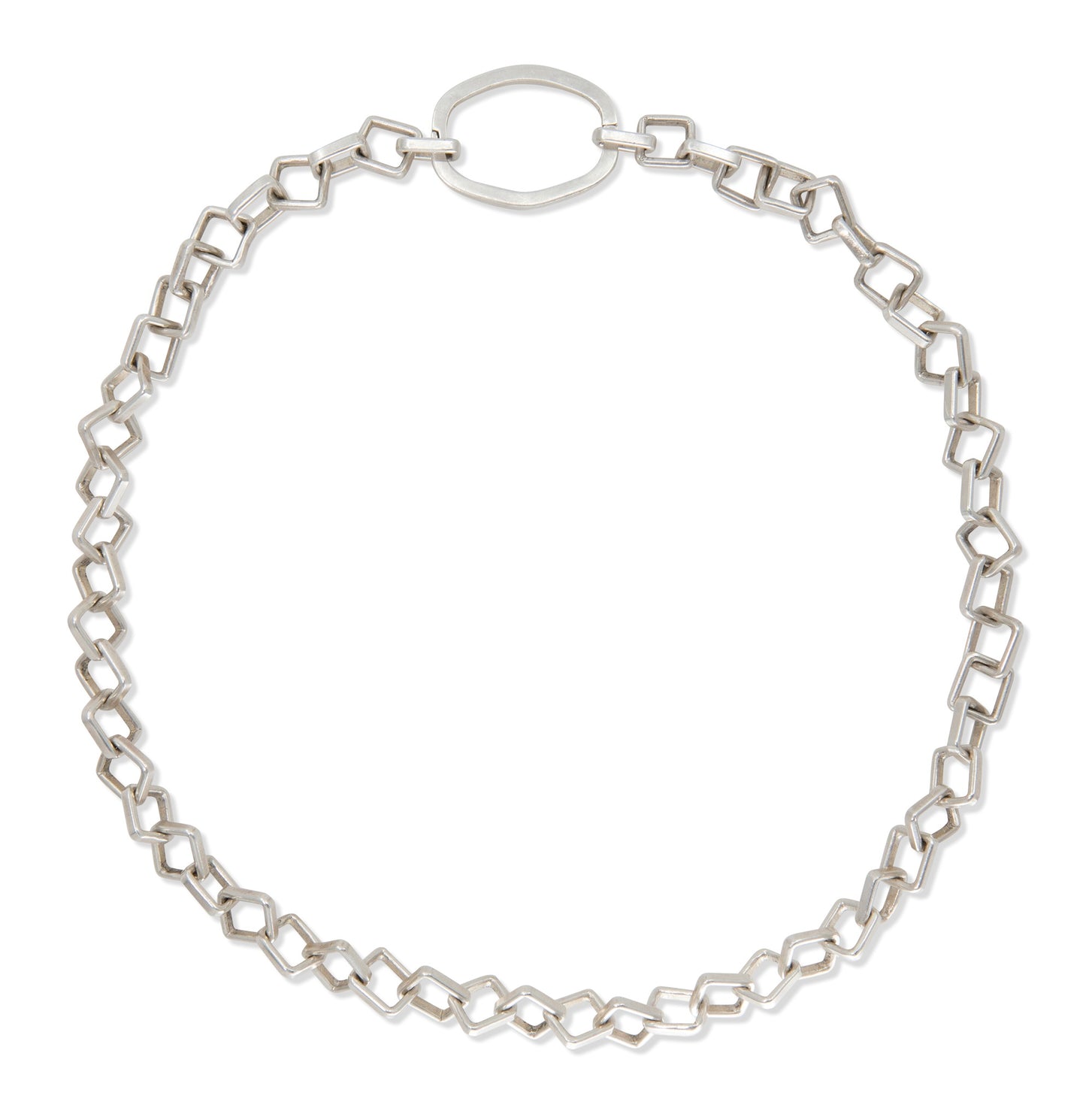 Not-So-Square Handmade Recycled Sterling Silver Chain Necklace