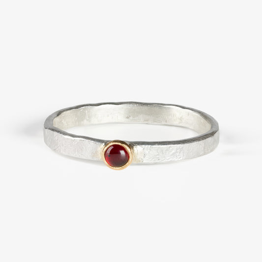 Fair Trade Anthill Garnet Sterling Silver 14k Stacking Ring