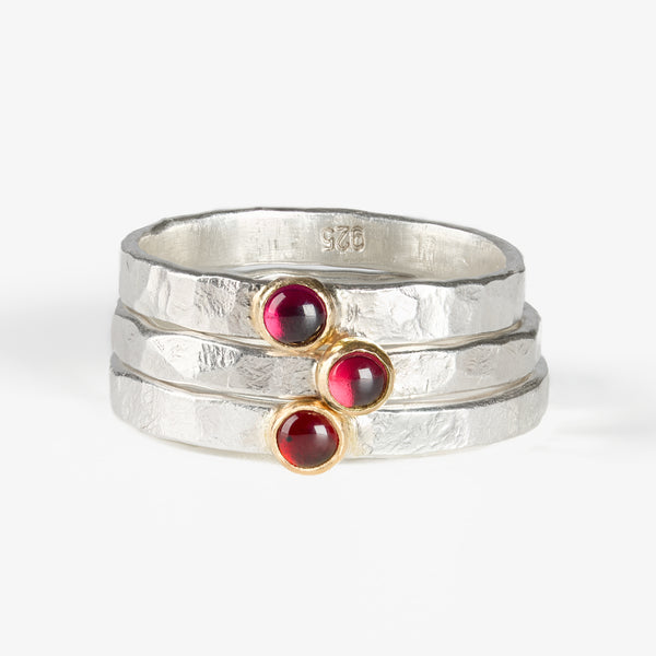 Anthill Garnet Sterling Silver 14k Stacking Ring