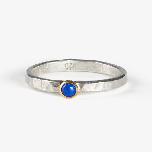 Fair Trade Chilean Lapis Sterling Silver 14k Stacking Ring