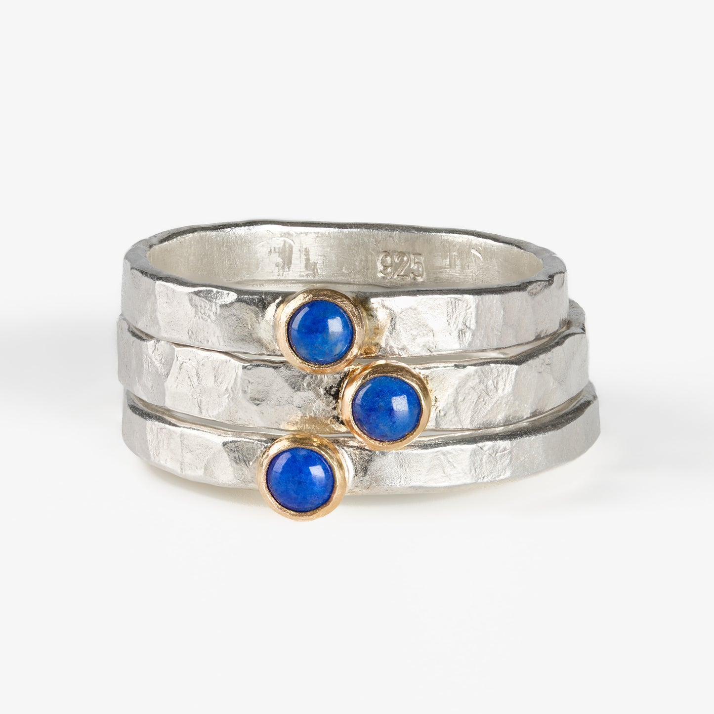 Fair Trade Chilean Lapis Sterling Silver 14k Stacking Ring