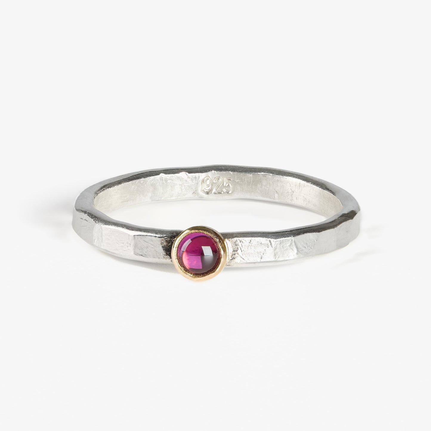 Fair Trade Grape Garnet Sterling Silver 14k Stacking Ring