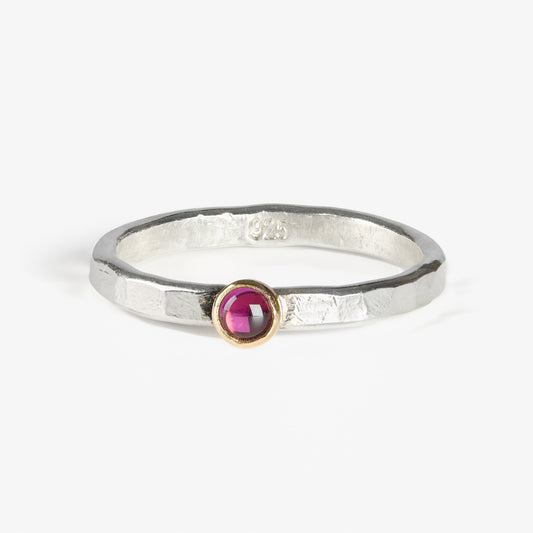 Fair Trade Grape Garnet Sterling Silver 14k Stacking Ring