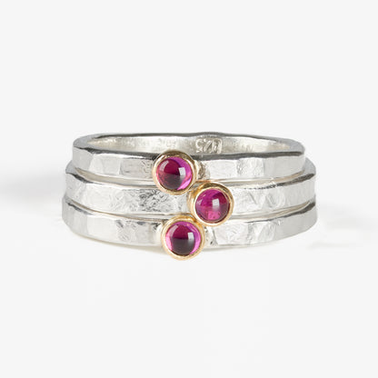 Fair Trade Grape Garnet Sterling Silver 14k Stacking Ring