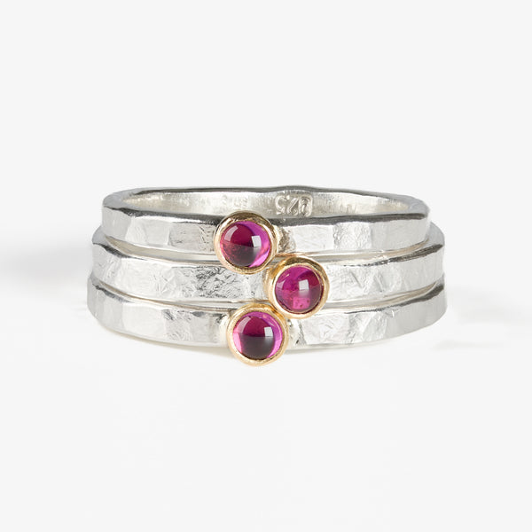 Grape Garnet Sterling Silver 14k Stacking Ring