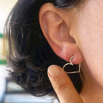 Heart Shaped Hoop Earring in Recycled Solid 14k gold 3
