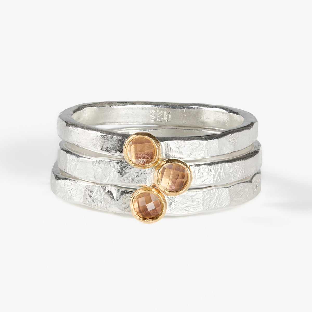 Oregon Sunstone Sterling Silver 14k Stacking Ring