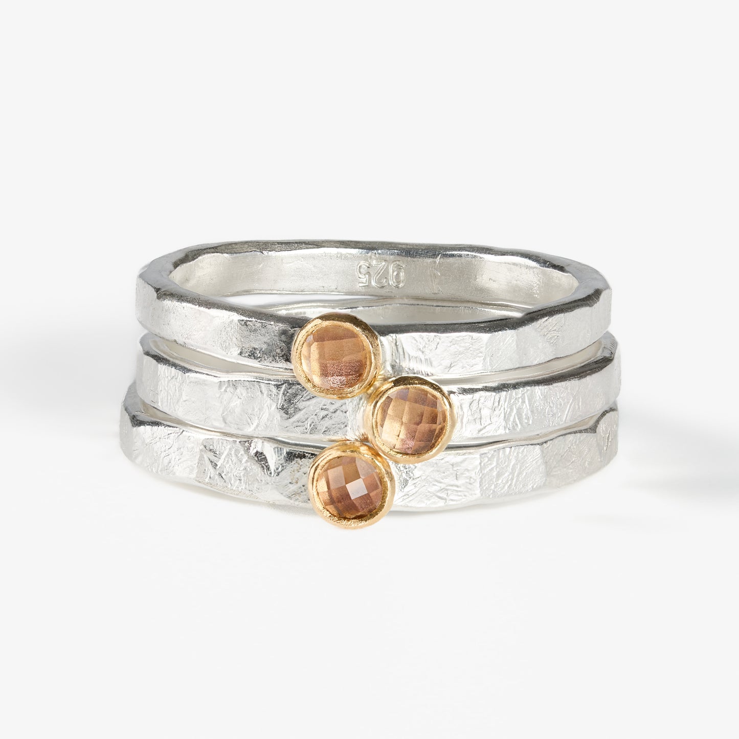 Fair Trade Oregon Sunstone Sterling Silver 14k Stacking Ring