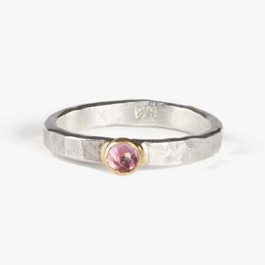 Pink Sapphire Sterling Silver 14k Stacking Ring