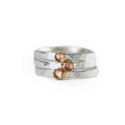 Fair Trade Oregon Sunstone Sterling Silver 14k Stacking Ring