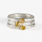 Ugly Untraceable Yellow Diamond Stacking Ring in Sterling Silver with 14k 2